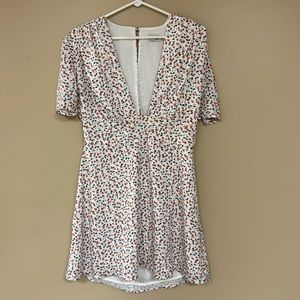Beginning Boutique size XL mini dress, white floral print